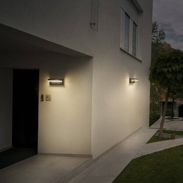 OSRAM Lampa ścienna ENDURA STYLE ROBUST, czujnik, ciemnoszary IP54 ROBUST, aluminiowy / szary / cynkowy, aluminium, nowoczesny