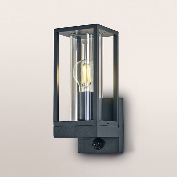 OSRAM Lampa ścienna ENDURA CLASSIC FRAME, czujnik ciemnoszary IP54 możliwość ściemniania, aluminiowy / szary / cynkowy, aluminium, nowoczesny