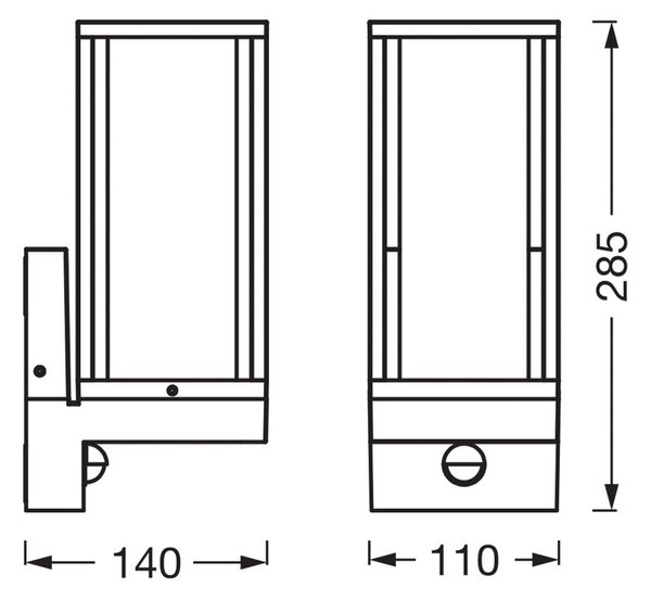 OSRAM Lampa ścienna ENDURA CLASSIC FRAME, czujnik ciemnoszary IP54 możliwość ściemniania, aluminiowy / szary / cynkowy, aluminium, nowoczesny