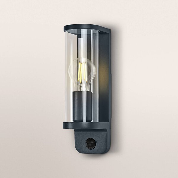 OSRAM Kinkiet ENDURA CLASSIC TUBULAR, czujnik, ciemnoszary możliwość ściemniania, aluminiowy / szary / cynkowy, aluminium, nowoczesny