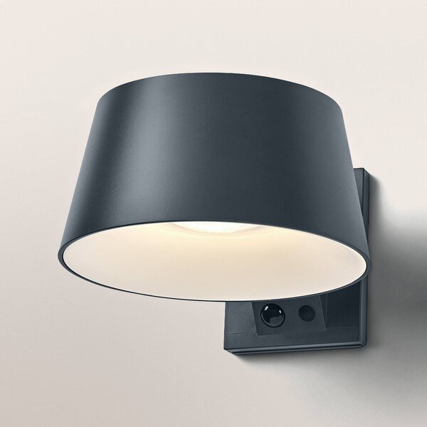 OSRAM Lampa ścienna Solar ENDURA STYLE BRELLA, szara, czujnik IP54 możliwość ściemniania, aluminiowy / szary / cynkowy, tworzywo sztuczne, nowoczesny