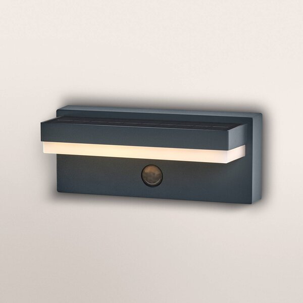 OSRAM Lampa solarna ENDURA STYLE ROBUST szara, czujnik IP54 USB, aluminiowy / szary / cynkowy, aluminium, nowoczesny