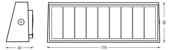 OSRAM Lampa ścienna solarna ENDURA STYLE UPDOWN szary, czujnik, IP54 UPDOWN, możliwość ściemniania, aluminiowy / szary / cynkowy, tworzywo sztuczne, nowoczesny