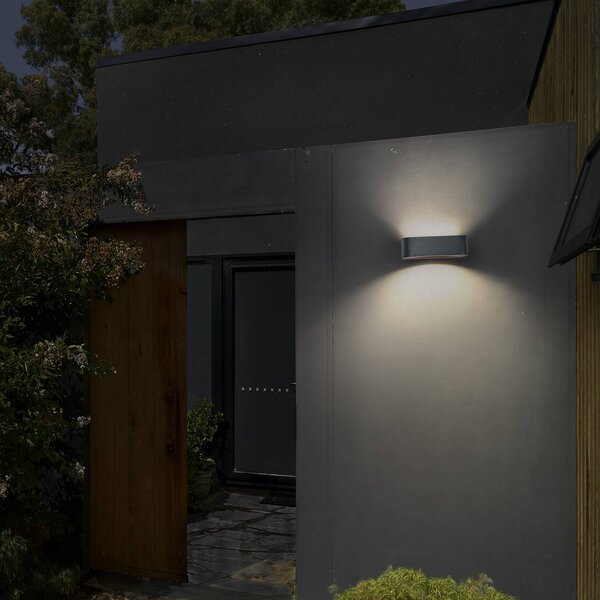 OSRAM Lampa ścienna solarna ENDURA STYLE UPDOWN, szary, czujnik IP65 możliwość ściemniania, aluminiowy / szary / cynkowy, tworzywo sztuczne, nowoczesny