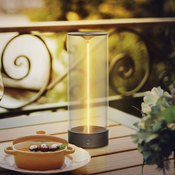 OSRAM Lampa stołowa ENDURA STYLE DECOR FILAMENT szara, IP54 FILAMENT, możliwość ściemniania, aluminiowy / szary / cynkowy, tworzywo sztuczne, nowoczesny