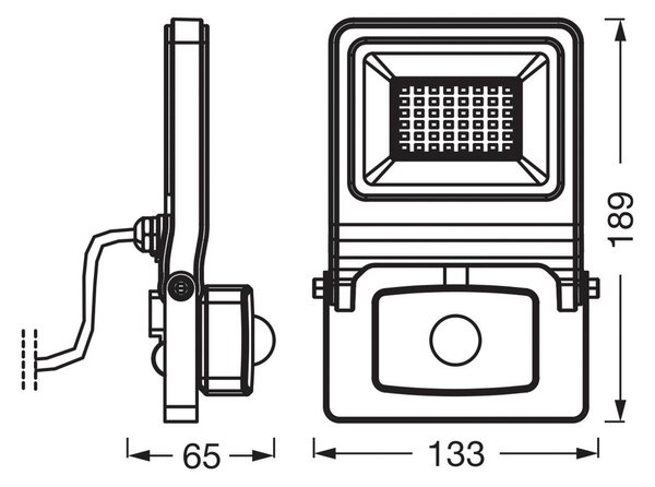 OSRAM Reflektor zewnętrzny ENDURA FLOOD, biały, czujnik 30 W 830 IP44 FLOOD, biały / opal, aluminium
