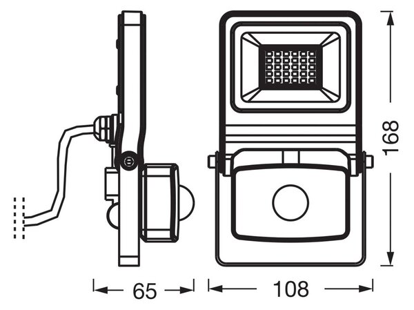 OSRAM Reflektor zewnętrzny ENDURA FLOOD, biały, czujnik 20 W 830 IP44 FLOOD, biały / opal, aluminium