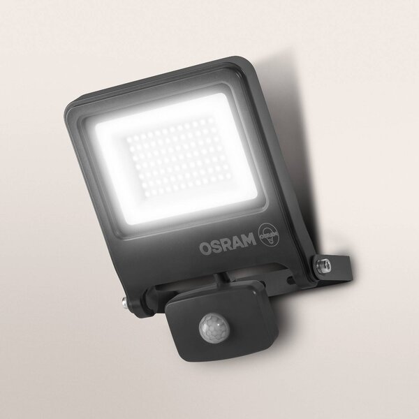 OSRAM Reflektor zewnętrzny ENDURA FLOOD, szary, czujnik 50 W 840 IP44 FLOOD, aluminiowy / szary / cynkowy, aluminium
