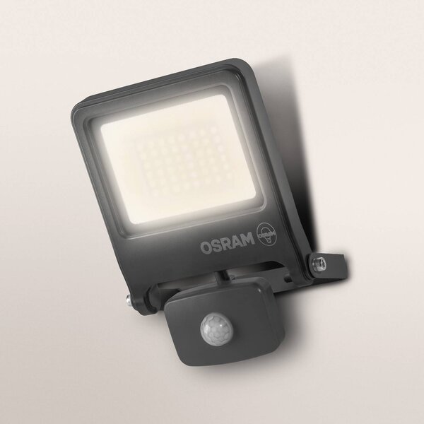OSRAM Reflektor zewnętrzny ENDURA FLOOD, szary, czujnik 30 W 830 IP44 FLOOD, aluminiowy / szary / cynkowy, aluminium