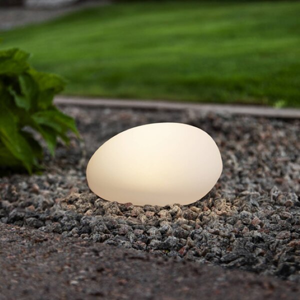 STAR TRADING Lampa solarna LED GLOBY, biała, 24,5 cm, tworzywo sztuczne, IP44 Globy, biały / opal, tworzywo sztuczne