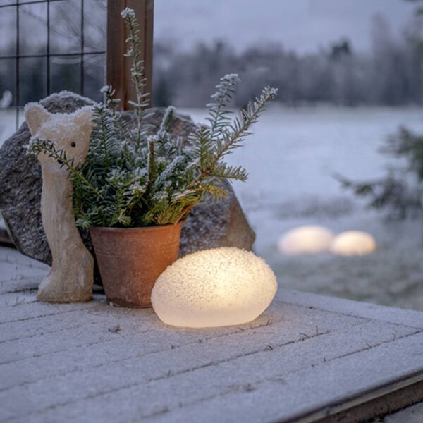 STAR TRADING Lampa solarna LED GLOBY, biała, 24,5 cm, tworzywo sztuczne, IP44 Globy, biały / opal, tworzywo sztuczne