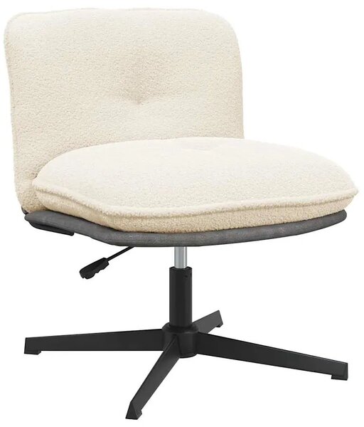 Kremowy tapicerowany fotel obrotowy W4-S63