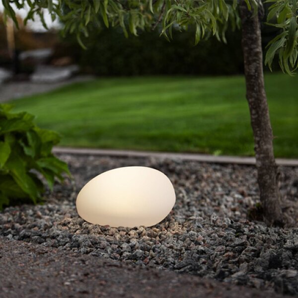 STAR TRADING Lampa solarna LED GLOBY, biała, 24,5 cm, tworzywo sztuczne, IP44 Globy, biały / opal, tworzywo sztuczne