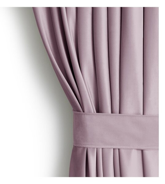 Jasnoróżowa aksamitna zasłona częściowo zaciemniająca (dimout) 140x245 cm Eyelets – Restilo
