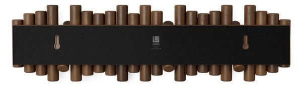 Ciemnobrązowy wieszak ścienny z litego drewna sosnowego 61 cm Picket – Umbra