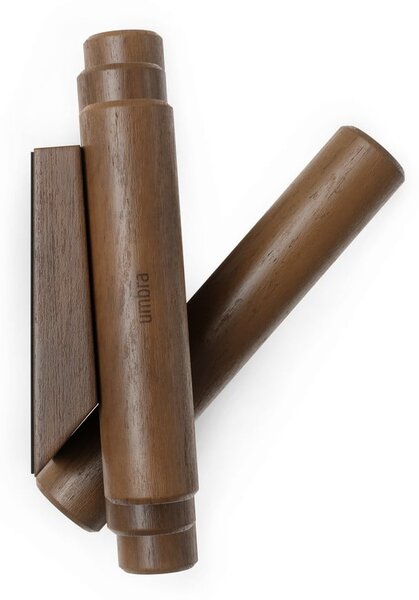 Ciemnobrązowy wieszak ścienny z litego drewna sosnowego 61 cm Picket – Umbra