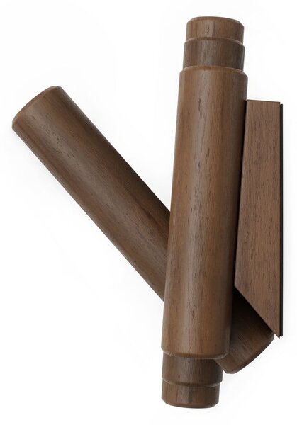 Ciemnobrązowy wieszak ścienny z litego drewna sosnowego 61 cm Picket – Umbra