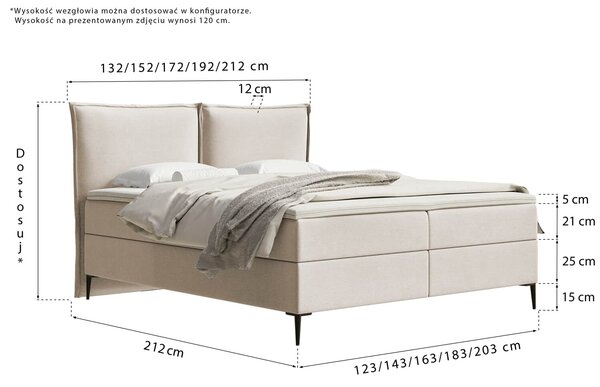 Łóżko kontynentalne Pillow Conti