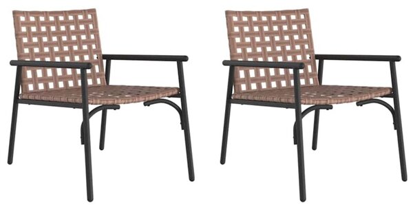 Krzesło ogrodowe 2 szt. brązowy 78 x 55,5 x 75,5 cm polirattan