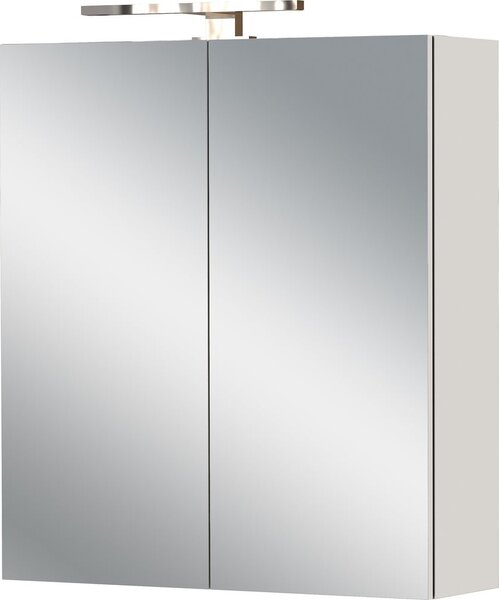 Kremowa wisząca szafka łazienkowa z lustrem 60x71 cm Arcena – Germania