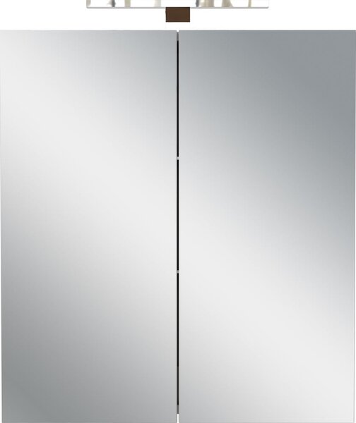 Kremowa wisząca szafka łazienkowa z lustrem 60x71 cm Arcena – Germania