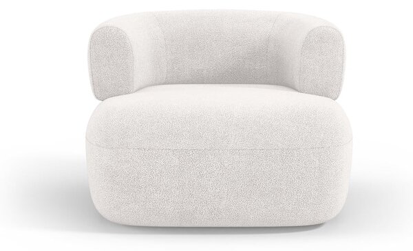 Biały fotel z materiału bouclé Jenny – Micadoni Home