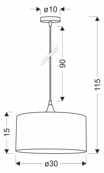 Szara nowoczesna lampa wisząca - D183 P7-P59
