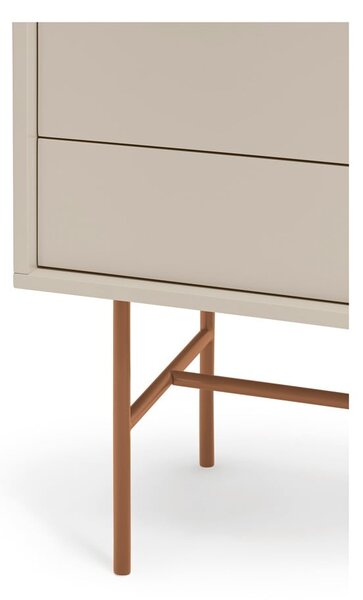 Ceglasto-beżowa niska komoda z drzwiami przesuwnymi 140x91 cm Nube – Teulat
