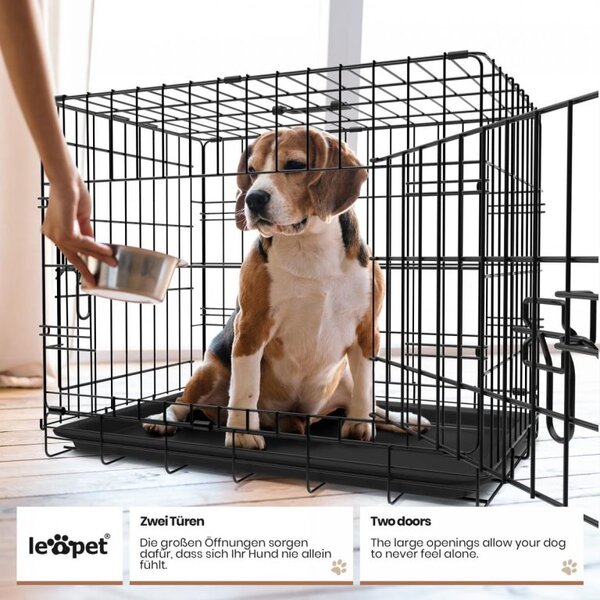 Leopet Składana klatka dla psa 91 x 57 x 63,5 cm, L, czarna