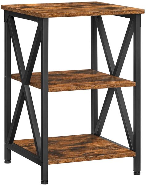 Stolik nocny w stylu loft rustykalny brąz - Raksa
