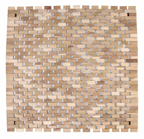 Antypoślizgowa mata, teak, naturalna, 50 x 48,5 cm