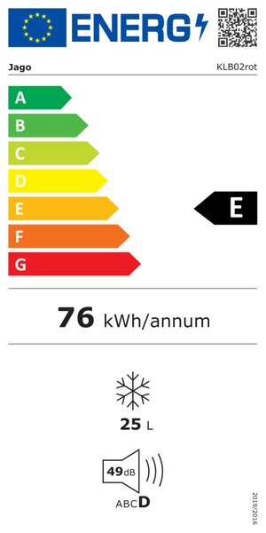 Chłodziarka elektryczna Jago 2 w 1, 25 l, czerwona