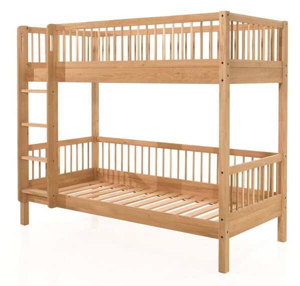 Piętrowe łóżko dziecięce z litego drewna dębowego 90x200 cm Forrest – Vipack