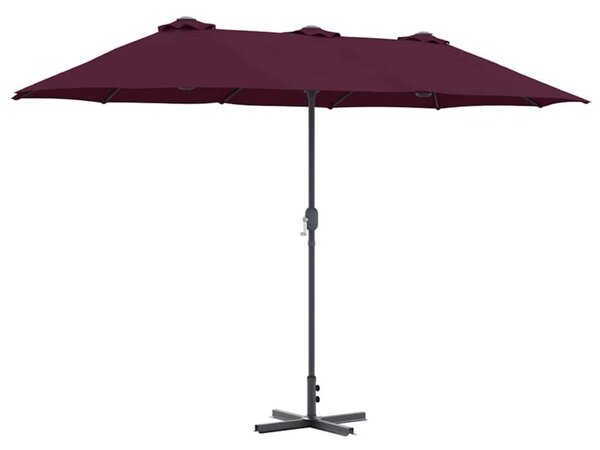 Nowoczesny parasol ogrodowy w kolorze bordeaux - składany, z mechanizmem ręcznym, idealny na balkon, taras i do ogrodu