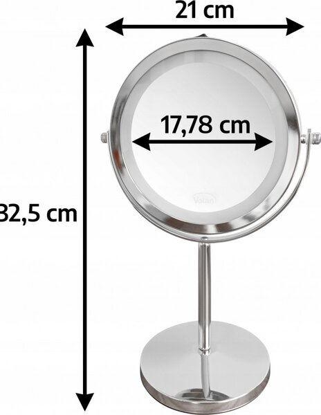 Lusterko Do Makijażu PREMIUM Kosmetyczne POWIĘKSZAJĄCE 10X Podświetlane LED