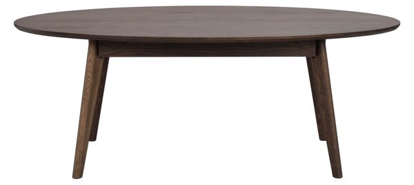 Ciemnobrązowy stolik w dekorze dębu 65x130 cm Yumi – Rowico