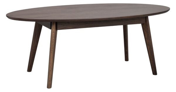 Ciemnobrązowy stolik w dekorze dębu 65x130 cm Yumi – Rowico