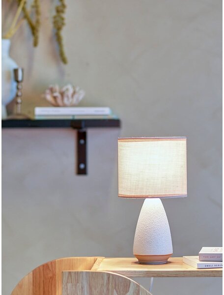 Biało-beżowa lampa stołowa z tekstylnym kloszem (wysokość 27,5 cm) Paprica – Bloomingville