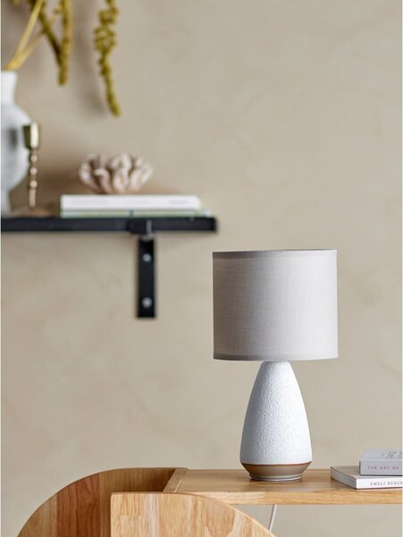 Biało-beżowa lampa stołowa z tekstylnym kloszem (wysokość 27,5 cm) Paprica – Bloomingville
