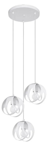 Biała lampa wisząca loftowa z 3 zwisami - 3X A191 G3-A86