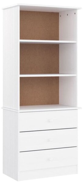 Biblioteczka z szufladami alta, biała, 60x35x142 cm, sosna