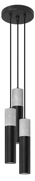 Czarna industrialna lampa wisząca tuba - S756 B1-N15