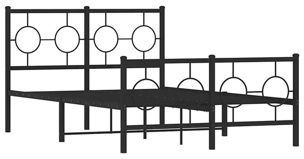 Czarne metalowe łóżko małżeńskie 140x200cm S1-S49
