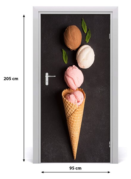 Naklejka na drzwi samoprzylepna Lody w wafelku