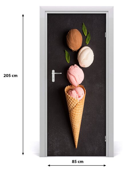 Naklejka na drzwi samoprzylepna Lody w wafelku