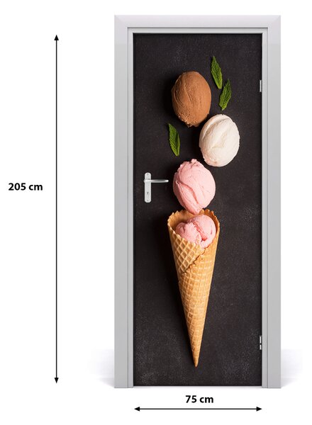 Naklejka na drzwi samoprzylepna Lody w wafelku