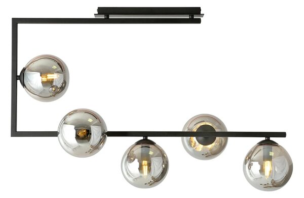 Industrialna lampa sufitowa z grafitowymi kloszami N3-M44