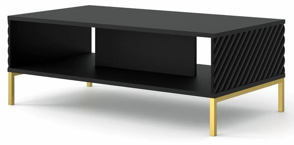 Ława kawowa glamour czarny mat + złote nóżki Z8-E30