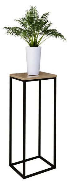 Stojak na kwiaty w stylu loft czarny + dąb lancelot K1-E97