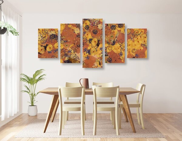 5-częściowy obraz abstrakcja inspirowana G. Klimtem